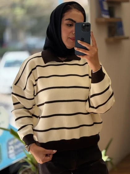 بولیز بافت یقه سفید _8143