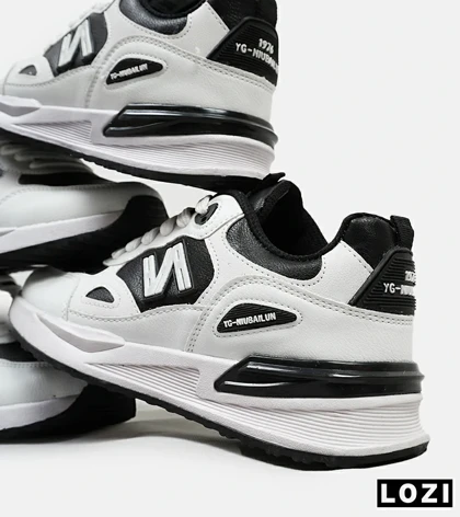 کفش کتانی مردانه سفید مشکی NEW BALANCE yg niubailun
