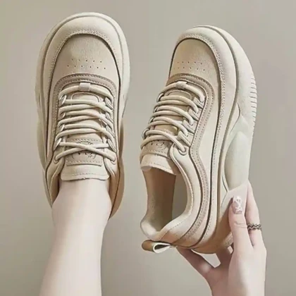 کتانی اسپرت لژدار ترند زنانه کرم Women’s Trend Platform Cream Sneakers