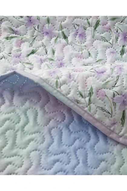 روتختی دو نفره English Home مدل Viola Bloom چاپی گل‌دار 200 × 220 سانتی‌متر - بنفش
