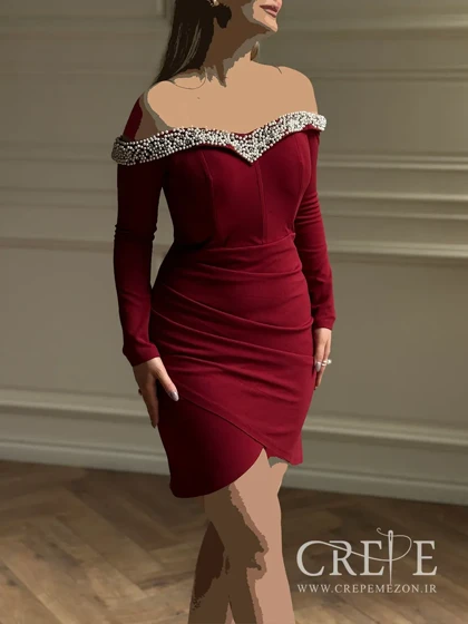 پیراهن کوتاه یقه مرواریدی دالقیچ