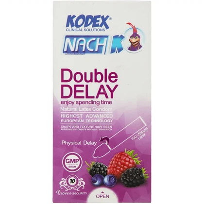 کاندوم تاخیری ناچ کدکس Kodex Natch مدل Double Delay بسته 10 عددی