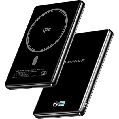 پاور بانک وایرلس 10000 پاورولوژی Powerology مدل PPBKLYD89BK توان 15 وات