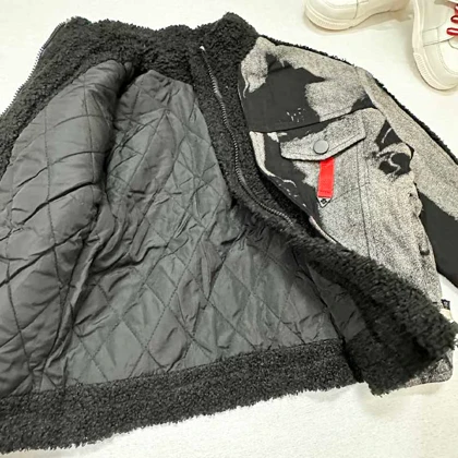 کت تک بچه گانه ترکیب کتان و تدی مشکی