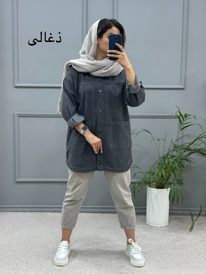 مانتو جین جیب پایین