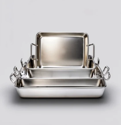 تابه سرو دسته دار مستطیل نقره ای