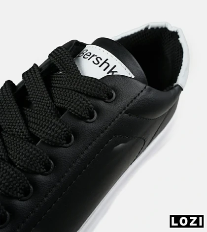 کفش کتانی مردانه مشکی سفید BERSHKA مدل 7599
