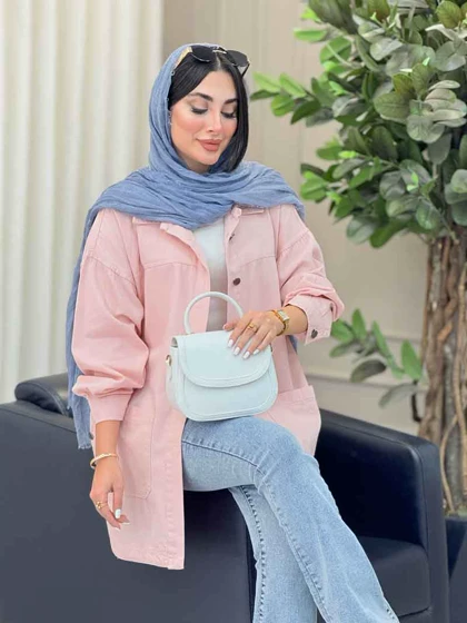 مانتو کتان بغل سه دکمه جیب پایین