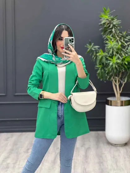 مانتو یقه آرشال جیب نما