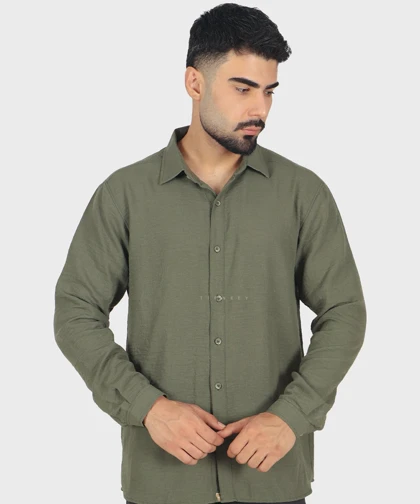 پیراهن لینن مردانه ساده 4409