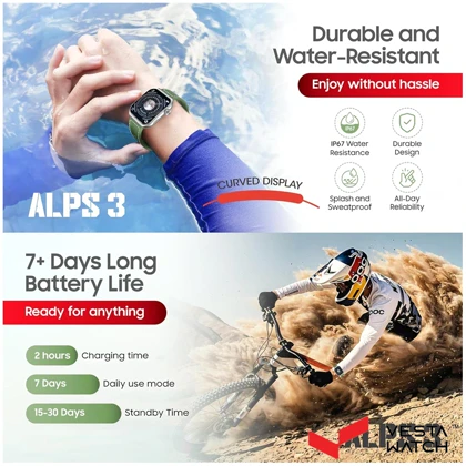 ساعت مچی هوشمند سوئیس میلیتاری SWISS MILITARY مدل SM-WAT-ALPS3-SLF-GRNSST