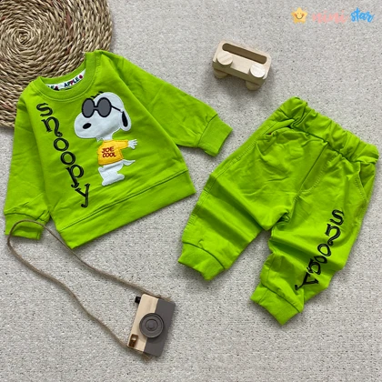 ست بلوز شلوار پسرانه پنبه هاپو عینکی 1 تا 2 سال