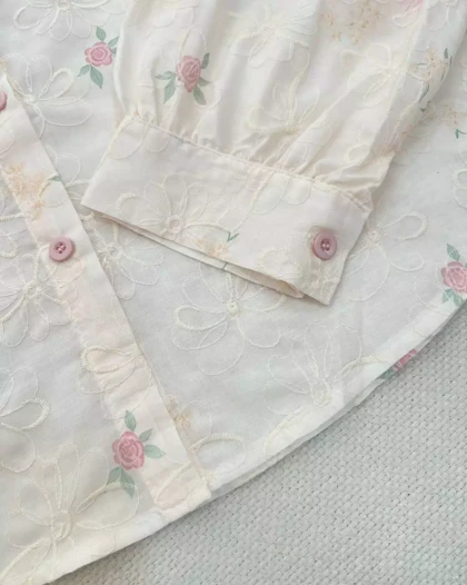 شومیز تمام کار شده جلو دکمه کد 5631
