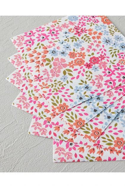 دستمال سفره کاغذی English Home مدل Colorful Blooms - نارنجی