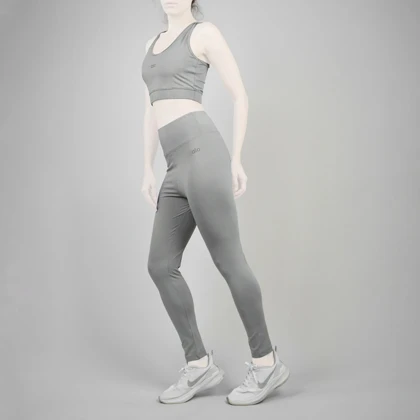 ست نیم‌تنه و لگ ورزشی زنانه الو مدل MUB-921 طوسی روشن