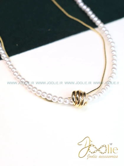 گردنبند زنانه طرح طلا مروارید کد N3127