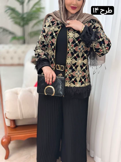مانتو مخمل سوزندوزی