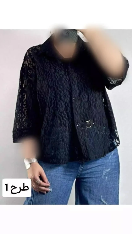 شومیز دانتل سرمه زنانه 32576