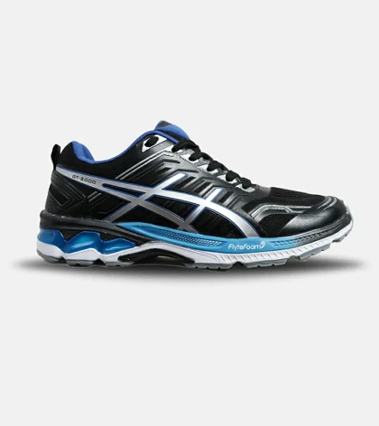کفش کتانی مردانه مشکی آبی نقره ای ASICS GT 2000