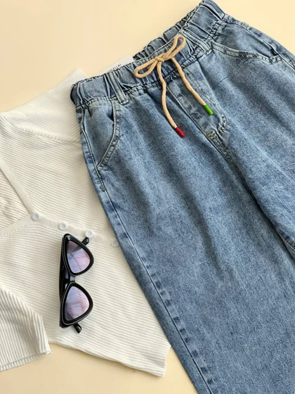 شلوار نیم بگ جین میکی موس کد 2020