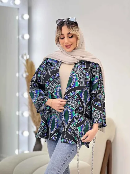 مانتو طرح دار کیف دار