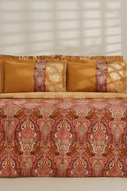 سرویس روتختی دو نفره Karaca Home مدل Sherie ساتن پنبه - قهوه‌ای