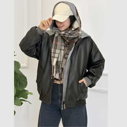 کاپشن چرم دخترانه