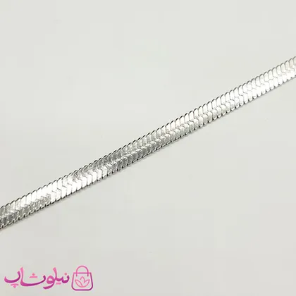 گردنبند هرینگبون ژوپینگ مدل تخت نقره ای 5 میل کد 749