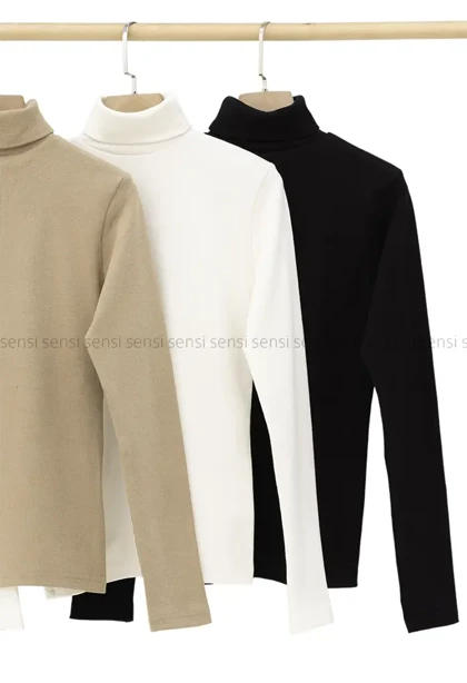 بلوز آستین بلند یقه اسکی کبریتی کد1004908