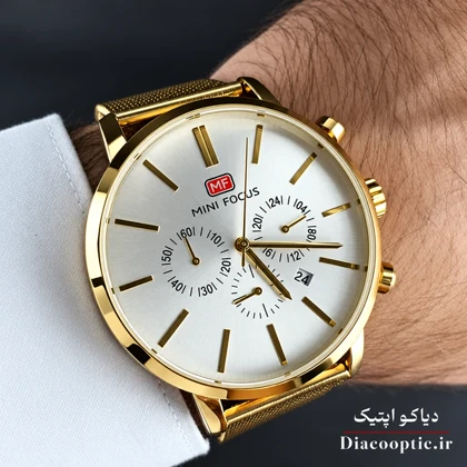 ساعت مچی مردانه اورجینال موتور ژاپن برند مینی فوکوس سه موتور مدل Mf0023G.05 بند حصیری