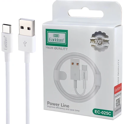 کابل تایپ سی ارلدام مدل EC-025C جریان 2.4 آمپر طول 1 متر