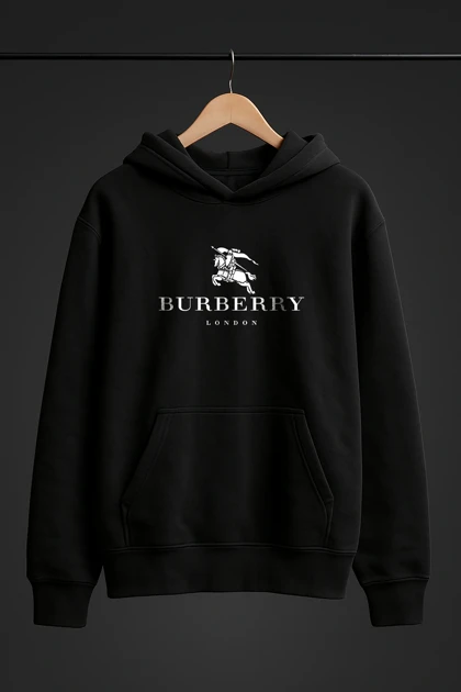 هودی مشکی طرح Burberry