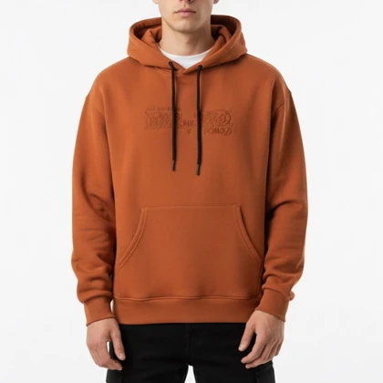 هودی با طرح گلدوزی و قواره باکسی پارچه سه نخ تو کرکی پنبه با رنگ خاص، استایل شیک 1404