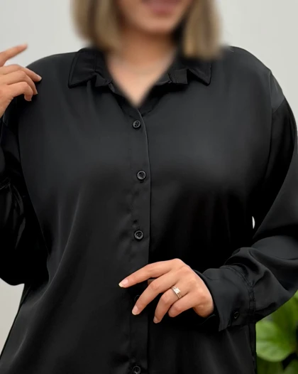 شومیز مشکی ساتن زارا