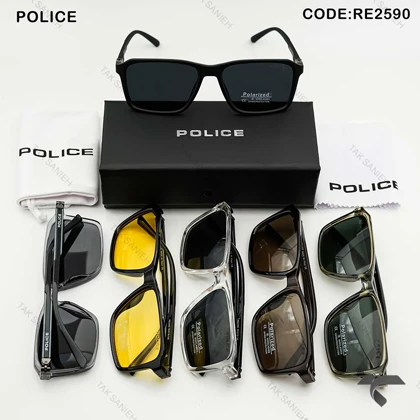 عینک پلیس مردانه RE2590-6 دسته 360 درجه سبز Police-10011-G