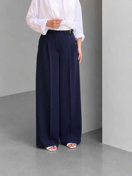 شلوار بگ پارچه ای کمربندی