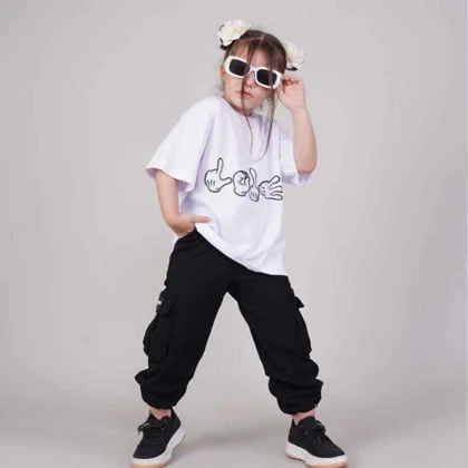 تیشرت با شلوار کارگو بچه گانه طرح فشن ست خواهربرادری