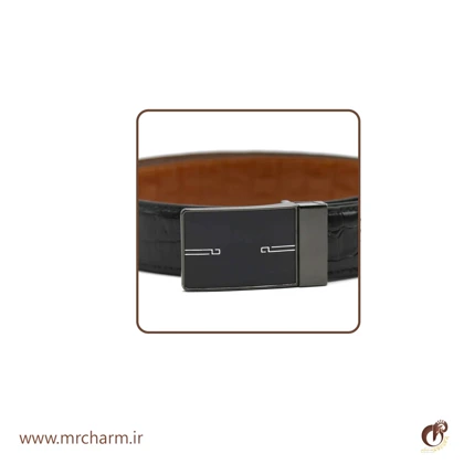 کمربند دورنگ چرم کروکودیلی mrc118-07