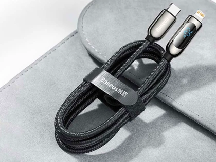 کابل شارژ لایتنینگ به تایپ سی 20 وات بیسوس Baseus Display Fast Charging Data Cable 2m CATLSK-A01