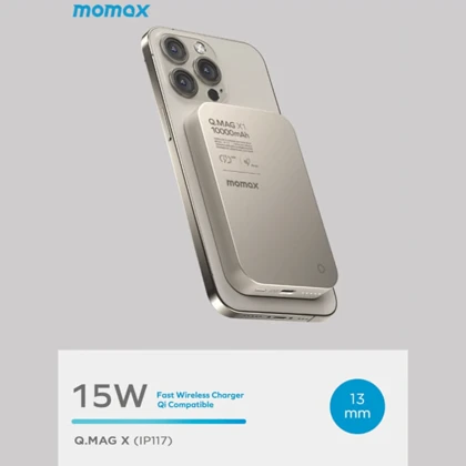 پاور بانک 10000 وایرلس مومکس IP117 Q.Mag X1 توان 20 وات