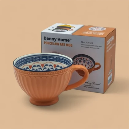 فنجان لته خوری طرح دار رنگی دنی هوم / BA54