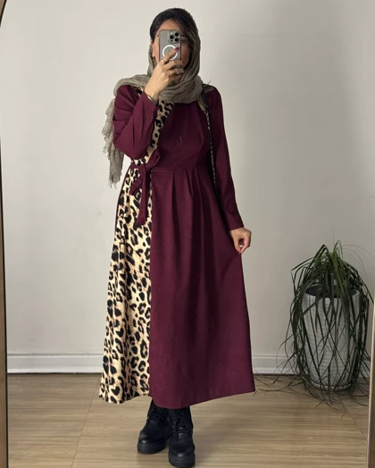 پیراهن پاییزه پلنگی