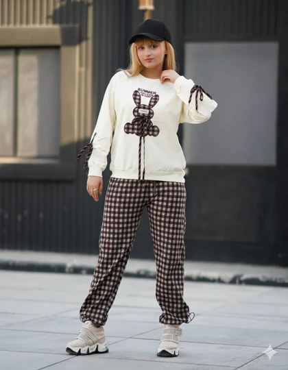 ست بلوز شلوار دخترانه طرح خرگوش کد 132