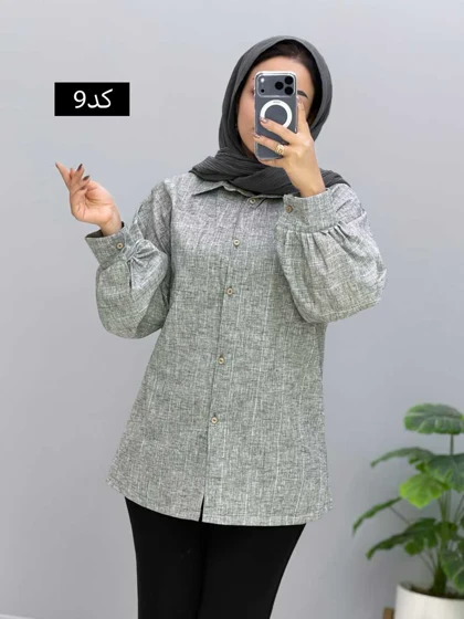 شومیز مانتویی لینن رافی کد 81821