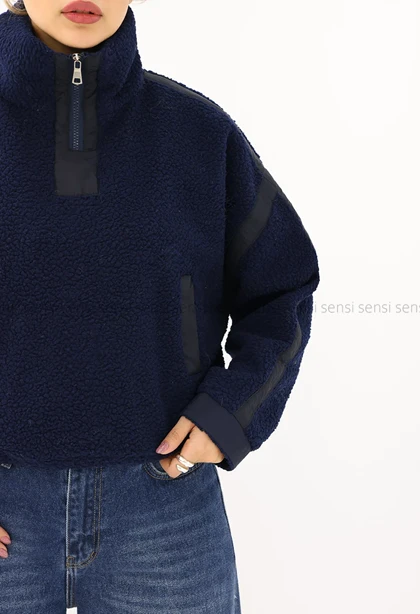 دورس نیم زیپ تدی داخل آستر دار کد1005189