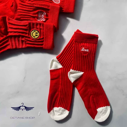 جوراب ساق بلند قرمز شایسته