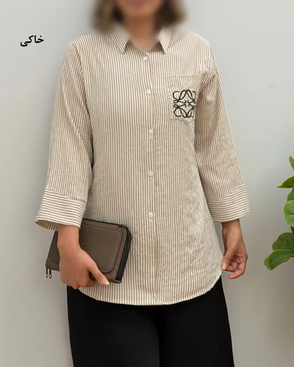 شومیز راه راه زنانه مدل پنبه