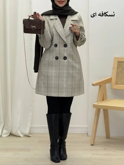 3710-مانتو پاییزه موکا