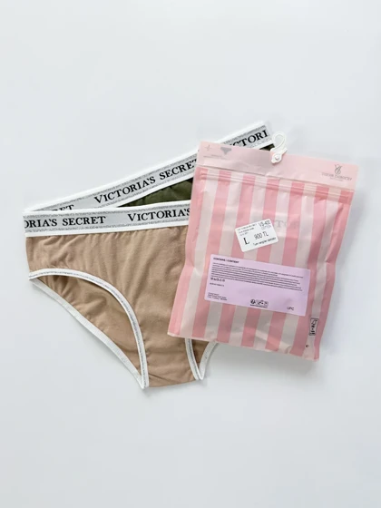شورت اسلیپ زنانه نخ پنبه کمر کش شاین بسته 2 عددی ویکتوریا سکرت Victoria's Secret