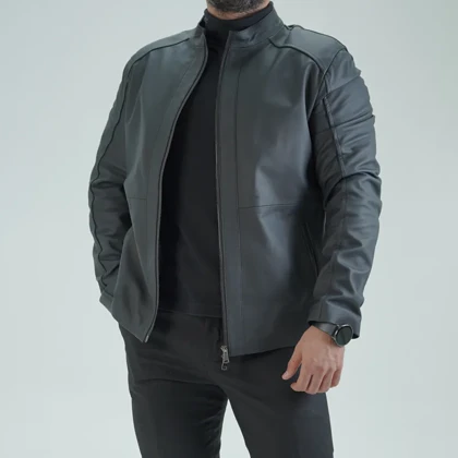 کاپشن مردانه چرم طبیعی مونو mono مدل K0007